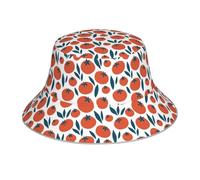 Cappello da pescatore per uomo e donna, reversibile, con disegno di pomodoro, cappello da pescatore riflettente, cappello da spiaggia a doppio lato, per golf, ravel, pesca, escursionismo, colore nero