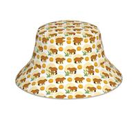 Cappello da pescatore per uomo e donna, reversibile, con visiera riflettente arancione in stile Capybara, cappello da pescatore da spiaggia, double-face, per golf, ravel, pesca, escursionismo