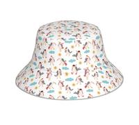 Cappello da pescatore per uomo e donna, reversibile, divertente, con gabbiani, cappello da pescatore riflettente, cappello da spiaggia su entrambi i lati, per golf, ravel, pesca, escursionismo, colore