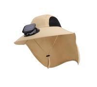 Cappello da pescatore pieghevole portatile Cappello da a energia solare Cappello solare regolabile traspirante in nylon impermeabile per uso esterno