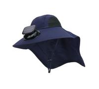 Cappello da pescatore portatile pieghevole ad energia solare Cappello da pescatore per uso esterno in nylon impermeabile traspirante regolabile Cap, A, Taglia unica