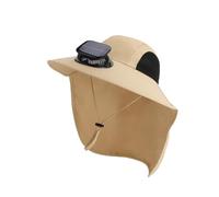 Cappello da pescatore portatile pieghevole ad energia solare Cappello da pescatore per uso esterno in nylon impermeabile traspirante regolabile Cap, Kh, Taglia unica
