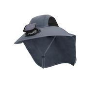 Cappello da pescatore portatile pieghevole ad energia solare Cappello da pescatore per uso esterno in nylon impermeabile traspirante regolabile Cap, Grigio scuro, Taglia unica