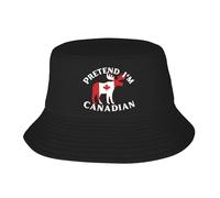 Cappello da Pescatore Pretend I'm Canadian Funny Silly Moose Canada Day Maple Leafs Cappelli A Secchiello Tendenza Buckethat Protezione Cappello A Secchiello per Vacanze Spiaggia Shopping