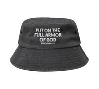 Cappello da Pescatore Put On The Full Armor of God Christianty Religious Cappelli da Pescatore Protezione Buckethat Parasole Cappello A Secchiello per Escursionismo Shopping Spiaggia