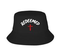 Cappello da Pescatore Redeemed Hat Christ Crossed Christianty Jesus 2024 Cappelli A Secchiello Tendenza Buckethat Parasole Cappello A Secchiello per Escursionismo Campeggio Spiaggia