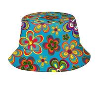 Cappello da Pescatore retrò colorato con Fiori e Motivi Floreali, Pieghevole, Estivo, da Viaggio, da Spiaggia, per Donne e Uomini