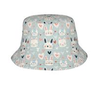 Cappello da Pescatore Simpatico Coniglietto Gatto Pieghevole Cappello da Secchio Unisex Bucket Hat per Golf Viaggi Pesca