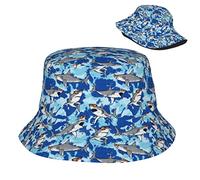 Cappello da Pescatore Tie Dye degli Squali Pieghevole Cappellino Classico Cappello da Secchio per Escursionismo Summer Caccia