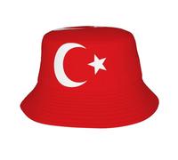 Cappello da pescatore unisex con stampa con bandiera tedesca, cappello da pescatore per attività all'aperto, estate, viaggi, escursionismo, spiaggia, Bandiera della Turchia, Etichettalia unica