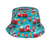 Cappello da Pescatore Unisex per Camion dei Pompieri ed Eroe per Auto, da Viaggio, Estivo, da Spiaggia, Cappello da Pescatore a Tesa Larga