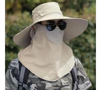 Cappello da pescatore UPF50+ con parte superiore staccabile a tesa larga ventilazione in rete e cinghia posteriore regolabile per uso escursionismo (verde militare)