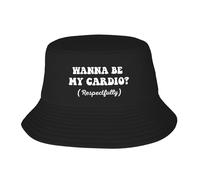 Cappello da Pescatore Wanna Be My Cardio? (Respectfully) Bucket Hat Traspirante Cappello A Secchiello Tendenza Cappelli A Secchiello per Vacanze Escursionismo Campeggio