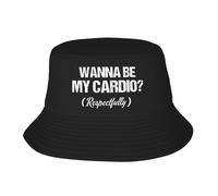 Cappello da Pescatore Wanna Be My Cardio? (Respectfully) Cappelli A Secchiello Protezione Cappelli da Pescatore Pieghevole Buckethat per Vacanze Escursionismo Campeggio