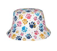 Cappello da Pescatore Zampa di Gatto Carina Reversibile Cappello da Secchio Trendy Cappellino per Golf Summer Calcio