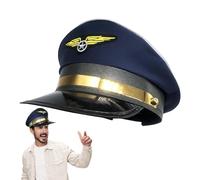 Cappello da pilota - Cappello da aereo, blu navy, cappello da capitano per adulti, cappello da pilota a tema aereo, cappello da capitano della compagnia aerea