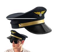 Cappello da pilota per adulti, cappellini da capitano della marina, berretto da vacanza, cappelli da compagnia aerea regolabili per uomini e donne, cappelli a tema compagnia aerea, cappello da pilota