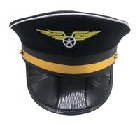 Cappello da pilota per adulti, cappello da capitano della compagnia aerea, accessorio per adulti | Cappello per feste a tema aereo, costume da pilota di Halloween, berretto cosplay per equipaggio