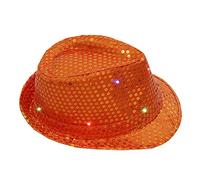 Cappello da pioggia da uomo con paillettes, cappello jazz, cappello da cowboy, cappello hawaiano, Colore: arancione., Taglia unica