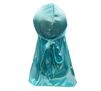 Cappello da pirata a coda lunga avvolgente per uomo comodo ad asciugatura rapida cappello da pirata per treccia dreadlocks gestione usura foulard cappello, Blu lago, Taglia unica