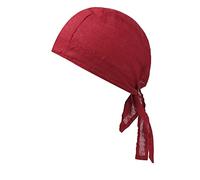 Cappello da pirata da donna, nero, setoso, unisex, morbido, elasticizzato, con spalline lunghe e larghe, bandana per donne in velluto a onde durags, O rosso., Taglia unica