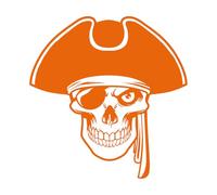 Cappello da pirata marino con teschio e scheletro in stile marinaro Adesivi con incisione 54x55.7cm Decorazione carrozzeria auto Arancia