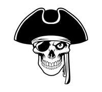 Cappello da pirata marino con teschio e scheletro in stile marinaro Adesivi con incisione 72x74.2cm Impermeabile Nero