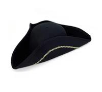 Cappello da pirata per adulti, cappello da tricorn, cappello Steampunk, Medieval Accessory Dress Up Props for Pirate Theme Party Halloween Cosplay (nero)