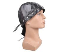 Cappello da pirata Steampunk con strass e cinturino in pelle regolabile per spettacoli a tema e cosplay teschio borchiato in pelle PU