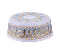 Cappello da preghiera musulmana per bambini Cappello islamico ricamato Arabia Saudita Bambini Ragazzi Cappelli da preghiera turca Kufi Ramadan Ricamo Copricapo Saudita Namaz Skull Hat Round Top Beanie