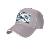 Cappello da sandwich neutro con stampa di delfini, adatto per tutto l'anno, regolabile, comodo e sicuro, grigio, Taglia unica