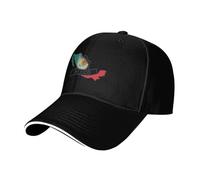 Cappello da sandwich neutro con stampa di mappe del Messico, adatto per tutto l'anno, berretto da baseball regolabile aderente e sicuro, Nero , Taglia unica