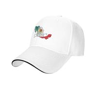 Cappello da sandwich neutro con stampa di mappe del Messico, adatto per tutto l'anno, berretto da baseball regolabile aderente e sicuro, bianco, Taglia unica