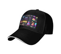 Cappello da sandwich neutro con stampa di unicorno, adatto per tutto l'anno, berretto da baseball regolabile aderente e sicuro, Nero , Taglia unica