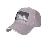 Cappello da sandwich neutro con stampa faro in tempesta, adatto per tutto l'anno, berretto da baseball regolabile aderente e sicuro, grigio, Taglia unica