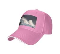 Cappello da sandwich neutro con stampa faro in tempesta, adatto per tutto l'anno, berretto da baseball regolabile aderente e sicuro, rosa, Taglia unica