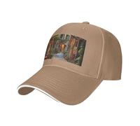 Cappello da sandwich neutro con stampa italiana Old Street Style Fit tutto l'anno berretti da baseball regolabili comodi e sicuri, Naturale, Taglia unica