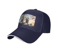 Cappello da sandwich neutro con stampa storica Old Tower Bridge Londra, adatto per tutto l'anno, berretto da baseball regolabile aderente e sicuro, blu navy, Taglia unica