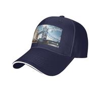 Cappello da sandwich neutro con stampa storica Old Tower Bridge Londra, adatto per tutto l'anno, berretto da baseball regolabile aderente e sicuro, blu navy, Taglia unica