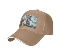 Cappello da sandwich neutro con stampa storica Old Tower Bridge Londra, adatto per tutto l'anno, berretto da baseball regolabile aderente e sicuro, Naturale, Taglia unica