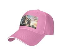 Cappello da sandwich neutro con stampa storica Old Tower Bridge Londra, adatto per tutto l'anno, berretto da baseball regolabile aderente e sicuro, rosa, Taglia unica