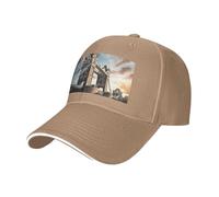 Cappello da sandwich neutro con stampa storica Old Tower Bridge Londra, adatto per tutto l'anno, berretto da baseball regolabile aderente e sicuro, Naturale, Taglia unica