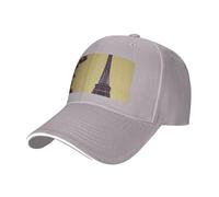 Cappello da sandwich neutro con stampa Torre Eiffel Parigi, adatto per tutto l'anno, berretto da baseball regolabile aderente e sicuro, grigio, Taglia unica