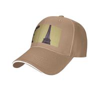 Cappello da sandwich neutro con stampa Torre Eiffel Parigi, adatto per tutto l'anno, berretto da baseball regolabile aderente e sicuro, Naturale, Taglia unica