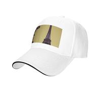 Cappello da sandwich neutro con stampa Torre Eiffel Parigi, adatto per tutto l'anno, berretto da baseball regolabile aderente e sicuro, bianco, Taglia unica