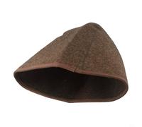 Cappello da sauna in feltro di lana, con cinghia regolabile per trattenere il calore, in bagno turco e vapore, marrone