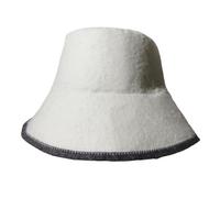 Cappello da sauna in feltro di lana, protezione per la testa, resistente al calore, per sauna finlandese, per uomo e donna, altezza 18 cm, bianco