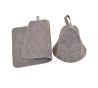 Cappello da sauna in feltro di lana semplice Set di cuscinetti russi Protezioni per la testa Cuffia da doccia anti calore per bagno turbante accessorio da bagno cappello da sauna