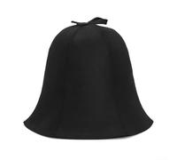 Cappello da sauna per protezione dal calore, in feltro, per la cura del cuoio capelluto e dei capelli, previene il mal di testa durante la sauna, nero o nero/bianco (confezione da 1) (1 pezzo nero)