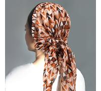 Cappello da sciarpa in nastro di chiffon 2PC Cappello da turbante con stampa di